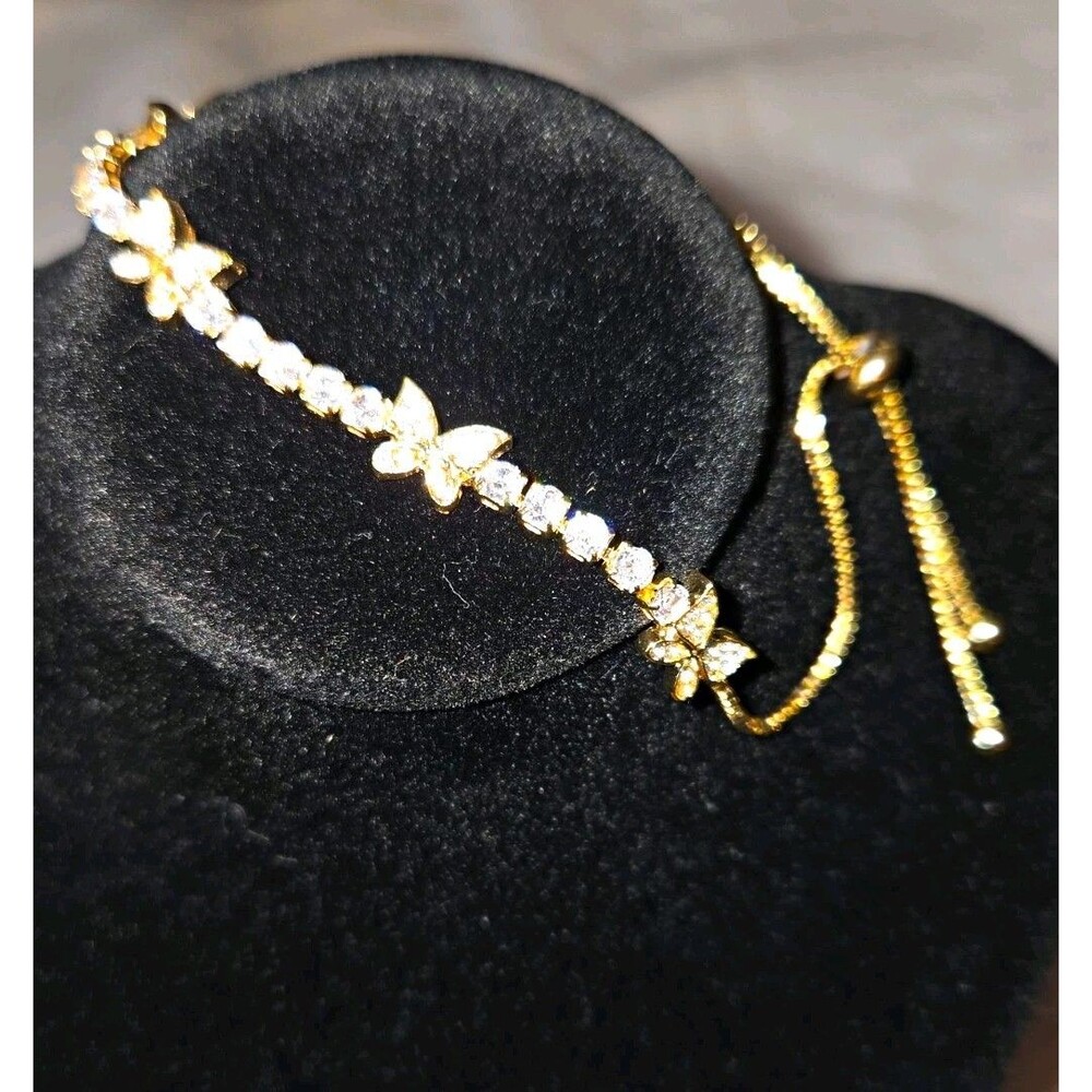 Kirks Folly Gold-Tone Butterfly Dangle Charm Bracelet